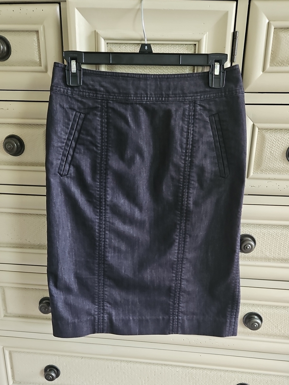 Lilly Pulitzer Light Weight Classic Dark Blue Pencil Skirt Size 4